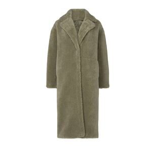STAND STUDIO Teddy Faux Fur Coat In Green - FR 38/US 6/M